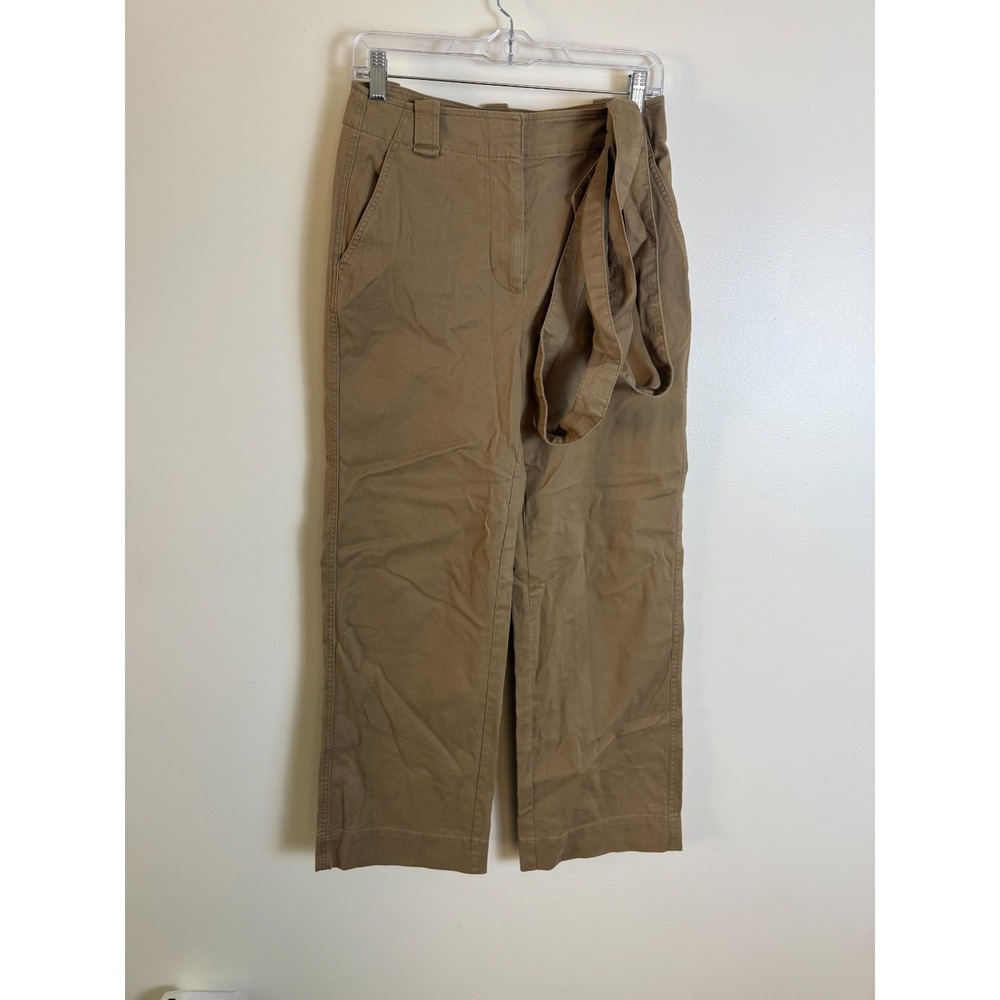 Banana Republic Brown High Rise Wide Leg Belted Wrap Front Chino Womens 2 Casual